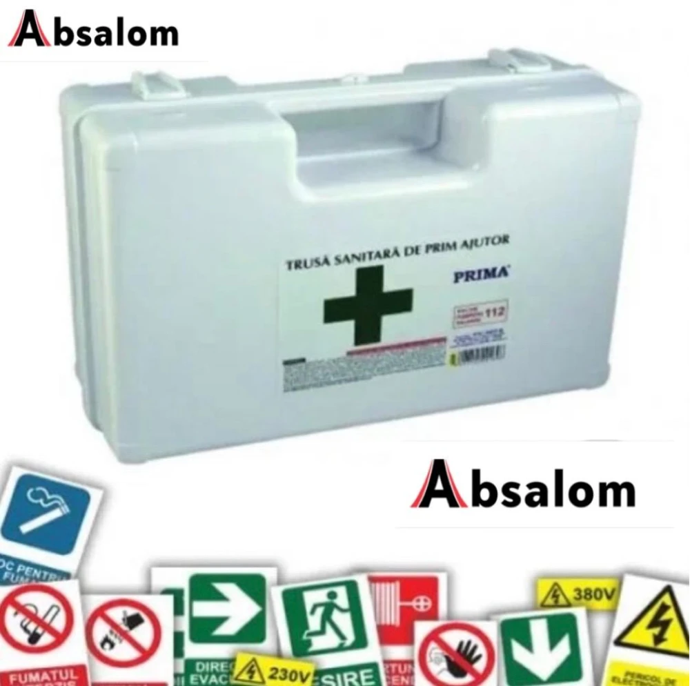 Trusa de prim ajutor detasabila + SET 35 autocolante obligatorii 